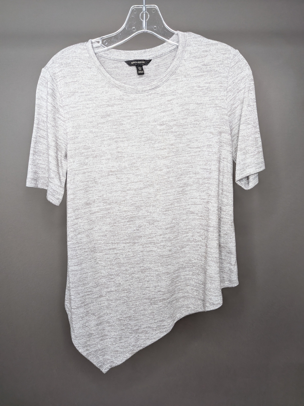 Banana Republic Light Gray Asymmetric Hem Tee